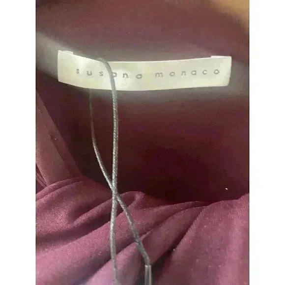 NWT Susana Monoco Port Burgundy Keyhole Choker Cutout Neckline XS Dress - Picture 9 of 10